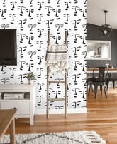 Hand Drawn Faces Modern Portrait Art Wallpaper